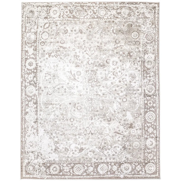 Solo Rugs Wellington Silk Oriental Area Rug in Mist & Reviews Perigold